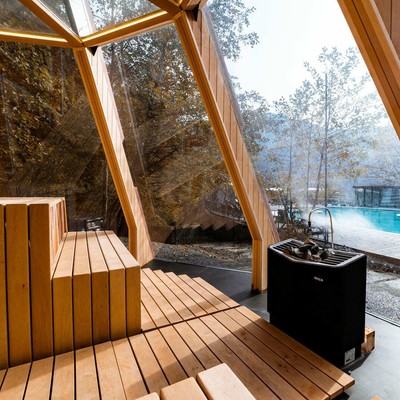 Глэмпинг Pine River 3* - Панорамная сауна