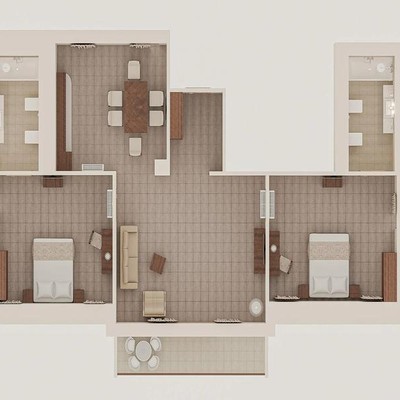 ALEAN FAMILY RESORT & SPA DOVILLE - Apartament executive 4-местный 4-комнатный
