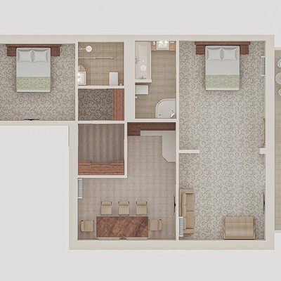 ALEAN FAMILY RESORT & SPA DOVILLE - Apartament 4-местный 3-комнатный