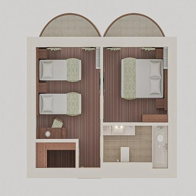 ALEAN FAMILY RESORT & SPA DOVILLE - Family standart 4-местный 2-комнатный