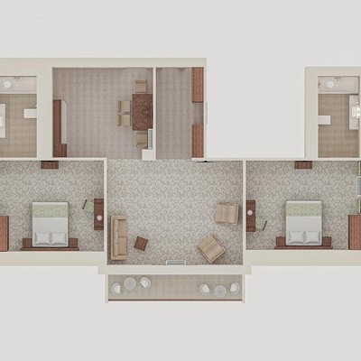 ALEAN FAMILY RESORT & SPA DOVILLE - Apartament superior (4-местный 4-комнатный)